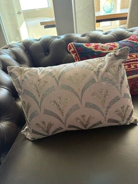 Decorative Gray Patterned Lumbar Pillow - Home Accents